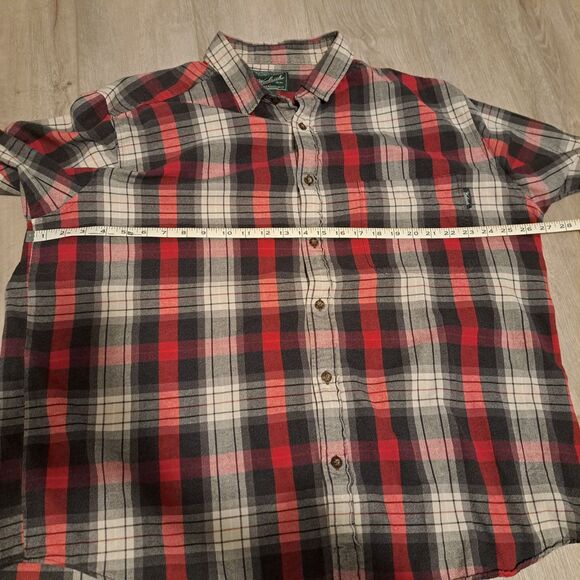 Vintage Y2K Woolrich Red & White Plaid Cotton Flannel Shirt XXL - Picture 9 of 12
